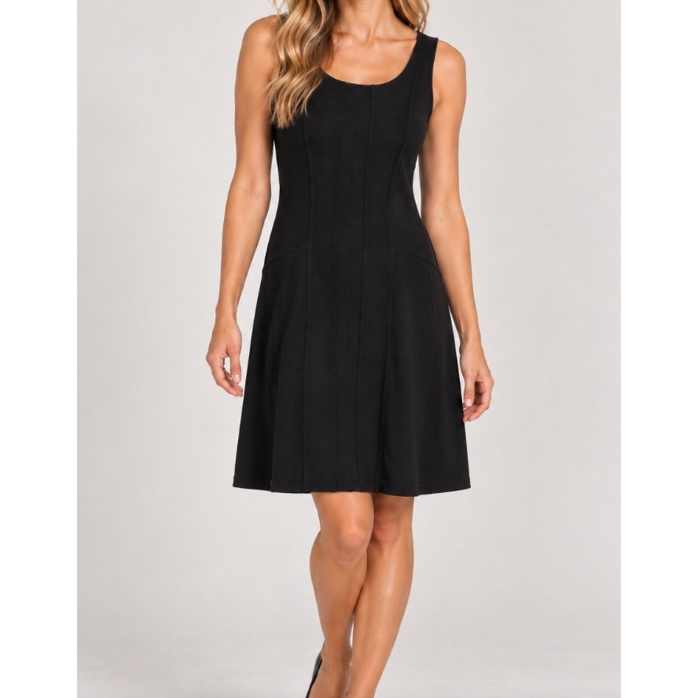 NEW White House Black Market Black Seasonless Fit Flare Short Dress Shift Sz 8